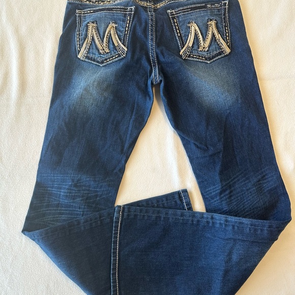 Size 30 Miss Me M Series Jeans Women’s Big M Embroidered Bootcut Dark Wash Denim - Picture 12 of 12